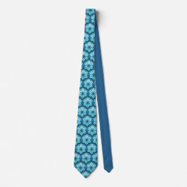 Corbata Patrón Japonés Tradicional Asanoha Azul Costero