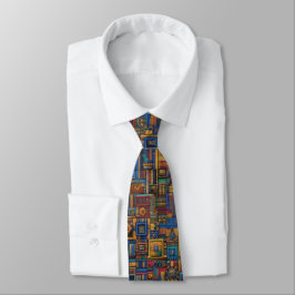 Corbata Patrón Kente en 8 bits,