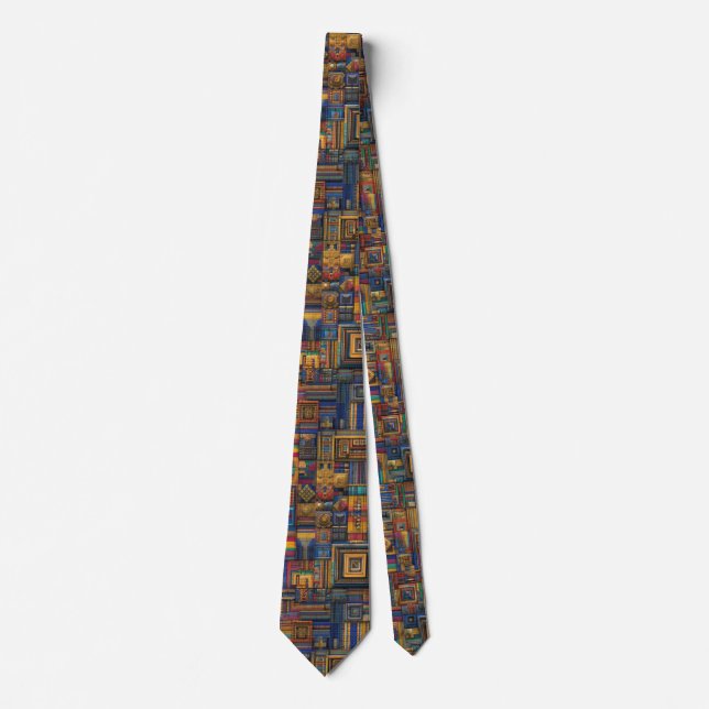 Corbata Patrón Kente en 8 bits, (Anverso)