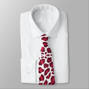 Corbata Patrón Leopardo Rojo
