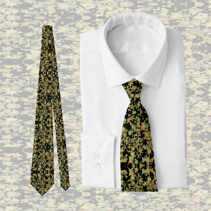 Corbata Patrón loco de las formas geométricas sobre negro