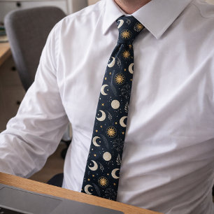 Corbata Patrón Lunar Celestial Místico