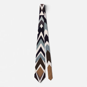 Corbata Patrón marrón geométrico triangular africano