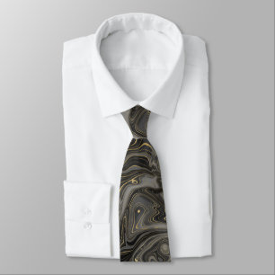 Corbata Patrón masculino de ácaros de ácaros de oro gris n