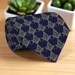 Corbata Patrón masonario masónico azul