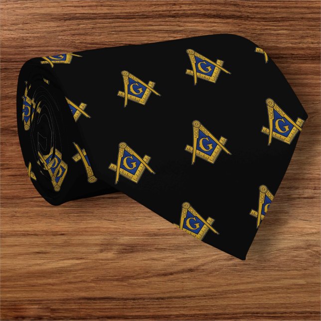 Corbata Patrón masonario masónico negro (Subido por el creador)