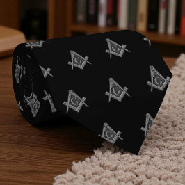 Corbata Patrón masonario masónico negro
