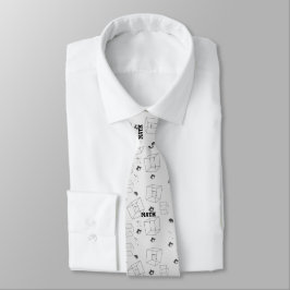 Corbata Patrón matemático blanco y negro