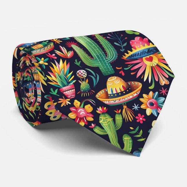 Corbata Patrón mexicano de azulejos de Guay (Enrollado)