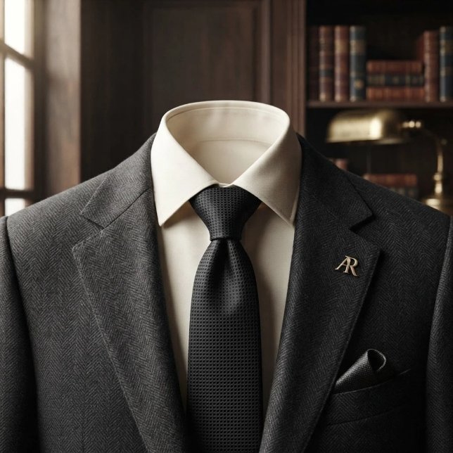 Corbata Patrón Micro Texturizado Negro  (Subido por el creador)