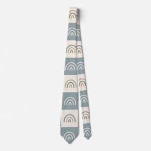 Corbata Patrón minimalista de arcoíris a cuadros boho