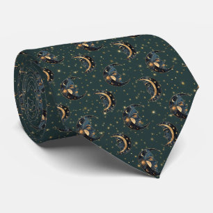 Corbata Patrón Místico de Luna Creciente y Estrella