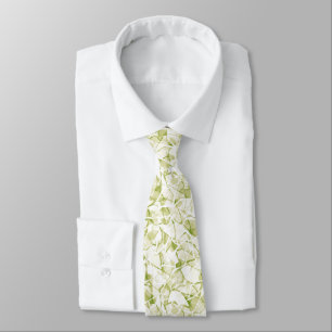 Corbata patrón moderno abstracto de moda blanco-oliva   