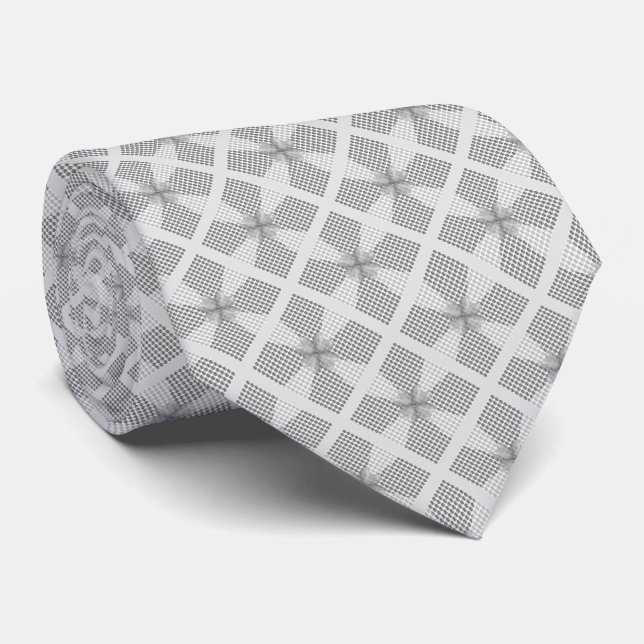 Corbata Patrón moderno de diamantes en tonos gris plateado (Enrollado)