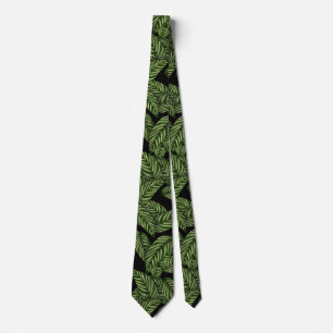 Corbata Patrón moderno de hojas tropicales