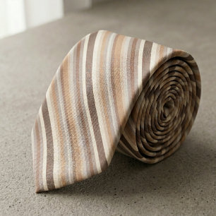 Corbata Patrón moderno de múltiples franjas terrosas