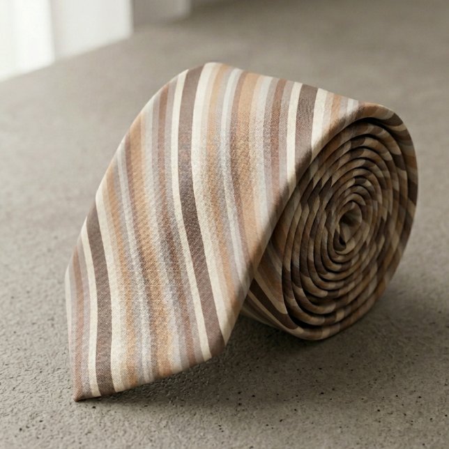 Corbata Patrón moderno de múltiples franjas terrosas (Subido por el creador)