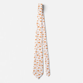 Corbata Patrón moderno de Naranja y camello blanco