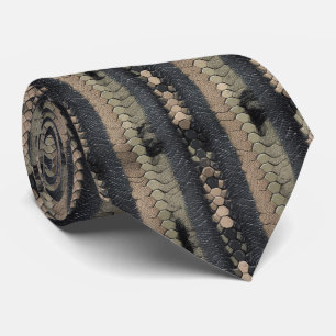Corbata Patrón Moderno de Piel de Serpiente