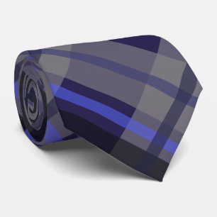 Corbata Patrón moderno de tartán azul gris negro