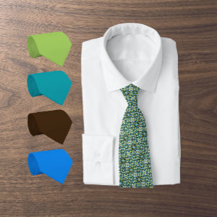 Corbata Patrón moderno Nouveau en verde pistacho, azul...