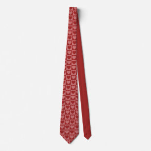 Corbata Patrón moderno retro rojo y rosa del corazón Minim