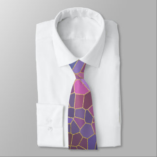 Corbata Patrón mosaico de oro verde azul morado rosado Ver