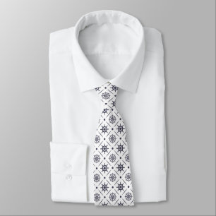 Corbata Patrón náutico con rueda de vela y brújula