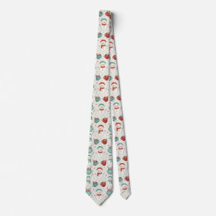 Corbata Patrón navideño sin fisuras de muñeco de nieve y c