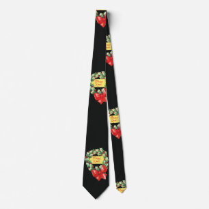 Corbata Patrón Navideño Vintage, Feliz Navidad en Corona