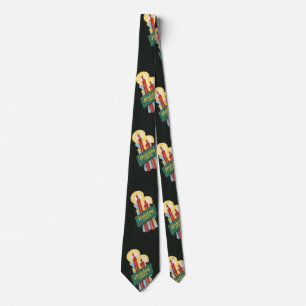 Corbata Patrón Navideño Vintage, Velas Alegría Navideña