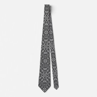 Corbata Patrón negrita de arte geométrico blanco negro
