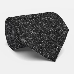 Corbata Patrón negro brillo metálico purpurina