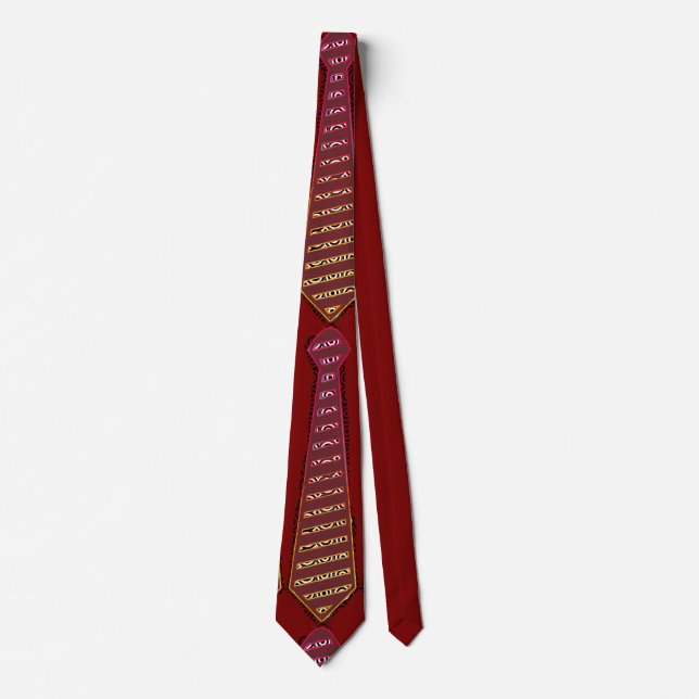 Corbata Patrón Novedad Dk Rojo (Anverso)