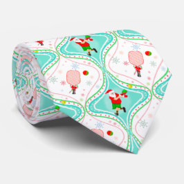 Corbata Patrón Ogee de Santa Navidad Pickleball