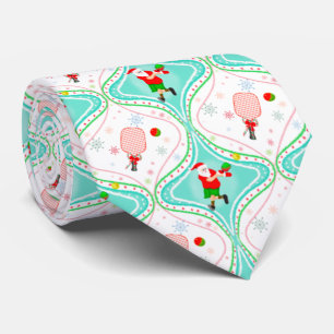 Corbata  Patrón Ogee de Santa Navidad Pickleball