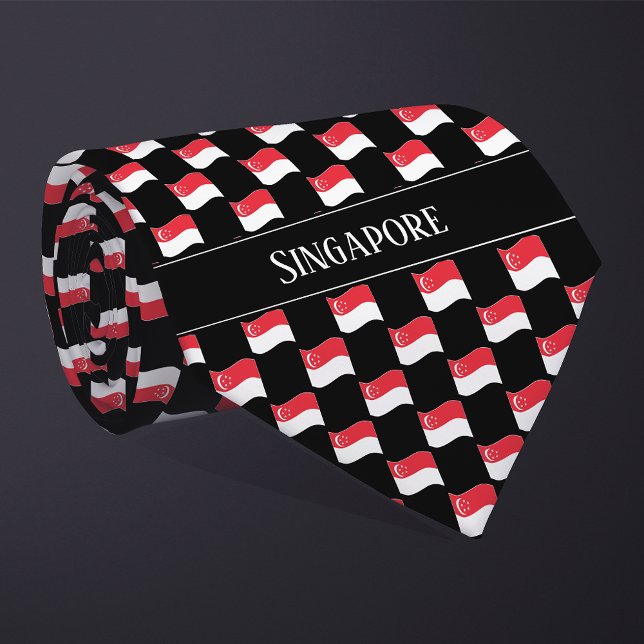 Corbata Patrón ondulado de la bandera de Singapur  (Subido por el creador)