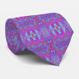 Corbata Patrón ondulado mármol trippy magenta y azul