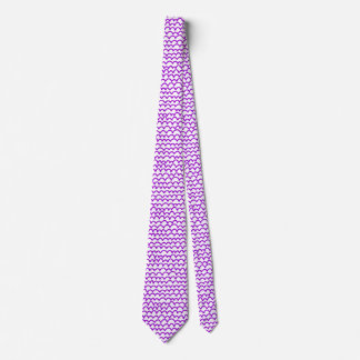 Corbata Patrón ondulado - Púrpura sobre blanco