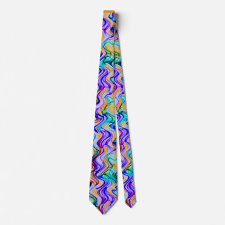 Corbata Patrón ondulado zig zag multicolor genial