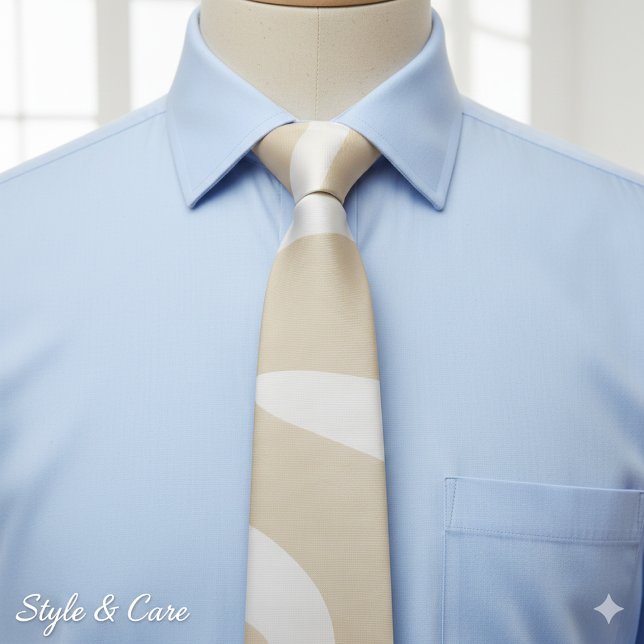 Corbata Patrón Orgánico Simple Crema Beige (Beige Cream Simple Organic Pattern Neck Tie)