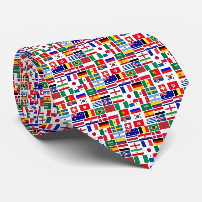 Corbata Patrón original de FLAGS 2018 del EQUIPO DE FÚTBOL (Enrollado)