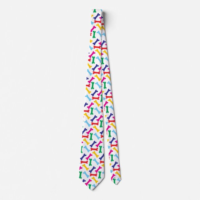 Corbata Patrón óseo de perro multicolor (Anverso)
