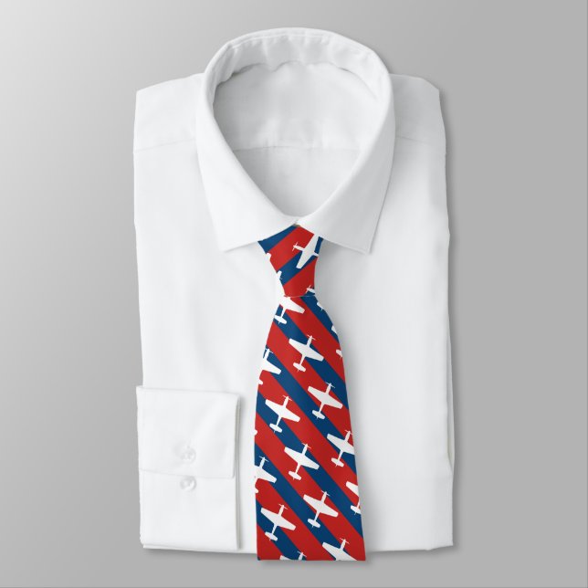 Corbata Patrón P-51 con bandas rojas y azules (Atado)