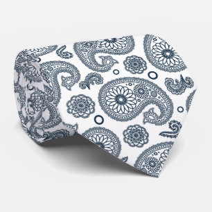 Corbata Patrón paisajista azul oscuro indio sin fisuras so