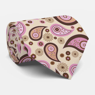 Corbata Patrón paisajista elegante de color beige morado
