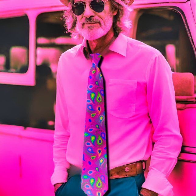 Corbata patrón paisajista púrpura rosa (Subido por el creador)