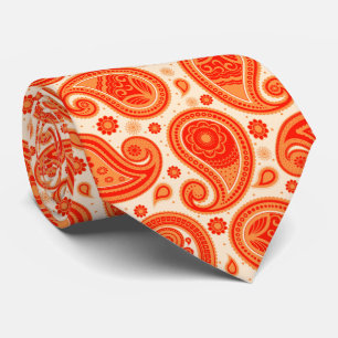 Corbata Patrón paisley vintage elegante naranja