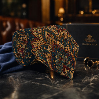 Corbata Patrón persa de damasco sin fisuras de lujo | Vi o