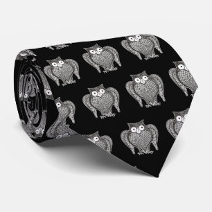 Corbata Patrón Personalizado de esbozo de búho